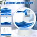 Moving Sand Art Picture in Motion, Relaxing Home Decor for Living Space for Office and Living Space (Blue)