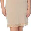 Jones New York Women's Silky Touch 38 Spaghetti Strap Anti-Cling Full Slip w/ Lace, Nude, S