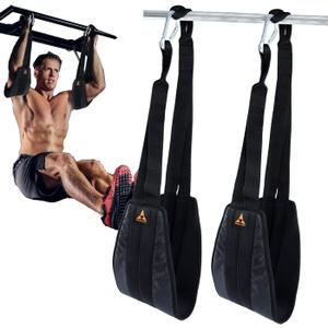 Hanging Ab Straps for Pull Up Bar (Pair), Rip Resistant Heavy Duty Ab Sling Straps Padded Arm Support Slings for Ab Workout, Leg Raises and Knee Ups, Pull Up Straps for Men Women
