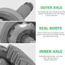 Youxmoto CV Axle Front Left Fit for Can-Am Outlander Renegade 4X4 400/500/ 650/800 800R/ 1000 2006-2015, 4340 Chromoly Steel CV Axle, For 705400480, 705400510