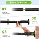 Extra Long Tension Rod 41-165inch Heavy Duty Tension Curtain Rods no Drilling Outdoor Curtain Rod for Patio,Windows,Shower,Doorway,Spring Rods Diameter 1.26inch Black