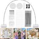 RUBFAC Balloon Arch Kit, 8ft Tall & 9ft Wide Adjustable Balloon Arch Frame Stand with 2 PVC Bases,2 Water Fillable Bags, 50pcs Balloon Clips for Wedding Party Baby Shower Supplies Christmas Decoration