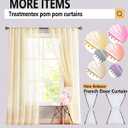 Pompom Velvet Red Curtains 95" inch Long Room Darkening Curtain Set for Living Room Bedroom Window Drapes Soft Winter Holiday Dcor Curtain Panels 42" w 2 Panels