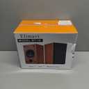 Elimavi Passive Bookshelf Speakers for Home Theater Surround Sound, Satellite Stereo Speakers with Classic Wood Grain for Record Player/Computer/TV, Wall Mountable, Cable Included, Black