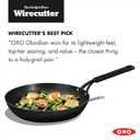 OXO Obsidian 12" Carbon Steel Frying Pan, Pre-Seasoned Skillet, Builds Natural Nonstick with Use, Induction Ready, Oven Safe, Removable Silicone Handle