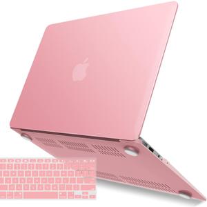 IBENZER Compatible with Old Version MacBook Air 13 Inch Case (2010-2017 Release). Models: A1466 / A1369, Plastic Hard Shell Case with Keyboard Cover for Mac Air 13, Pink, A13PK+1A