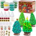 Christmas Trees Crafts SetsAir Dry Clay Kits for KidsModeling Clay Christmastree DIY Sets,Christmas Stocking Stuffers Perfect for Winter Children's Holiday Party Decoration Gifts