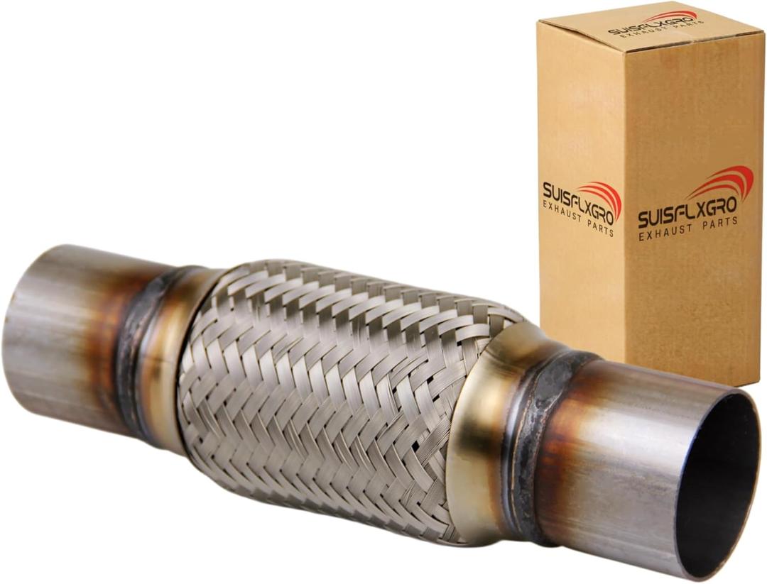 Exhaust Flex Pipe Universal Type 100% Stainless Steel For Heavy Duty and Cars (1 PC, 2.25X6X10)