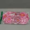 Block Print Makeup Bag Quilted Pouch, Travel Toiletry Bag For Women, 100% Cotton Block Print Patchwork Cosmetic Bag (Pink)