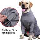 Dog Recovery Suit Abdominal Wound After Surgery Wear Prevent Licking Wounds E-Collar & Cone Alternatives Postoperative Shirt Dog Pajamas Long Sleeve Prevent Shedding (Medium, Grey) (Gray, M)