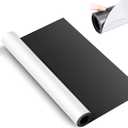 Relaxweex 24 Inch x 5 ft x 30mil Extra Large Adhesive Magnetic Sheet Roll Not Printable Adhesive Backing Cut and Customize Flexible Sheets Blank White Surface Magnetic Sign for Craft Photo Craft
