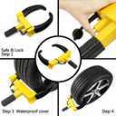 KAYCENTOP Universal Wheel Lock, Security Trailer Wheel Lock Anti Theft Tire Lock, Heavy Duty Wheel Clamp Adjustable for Trailers SUV Golf Cart Boats ATV Great Deterrent Bright Yellow/Black, 3 Keys