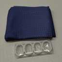 Dynamene 78 Inches Long Shower Curtain - Navy Blue Ombre Waffle Weave Fabric Shower Curtains for Bathroom, Machine Washable, Water Repellent, Tall Cloth Shower Curtain Set with 12 Hooks - 72x78 (72"W x 78"L (Pack of 1), Navy Blue)