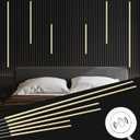 LED Recessed Lighting Kit,6 Pack Self-Adhesive LED Light Bar, Warm White 3000K, with Touching Switch, for Wood Slat Wall Panels,Indoor Wall,Home Decor. Black Channel,2Pcs*(16In+24In+40In)