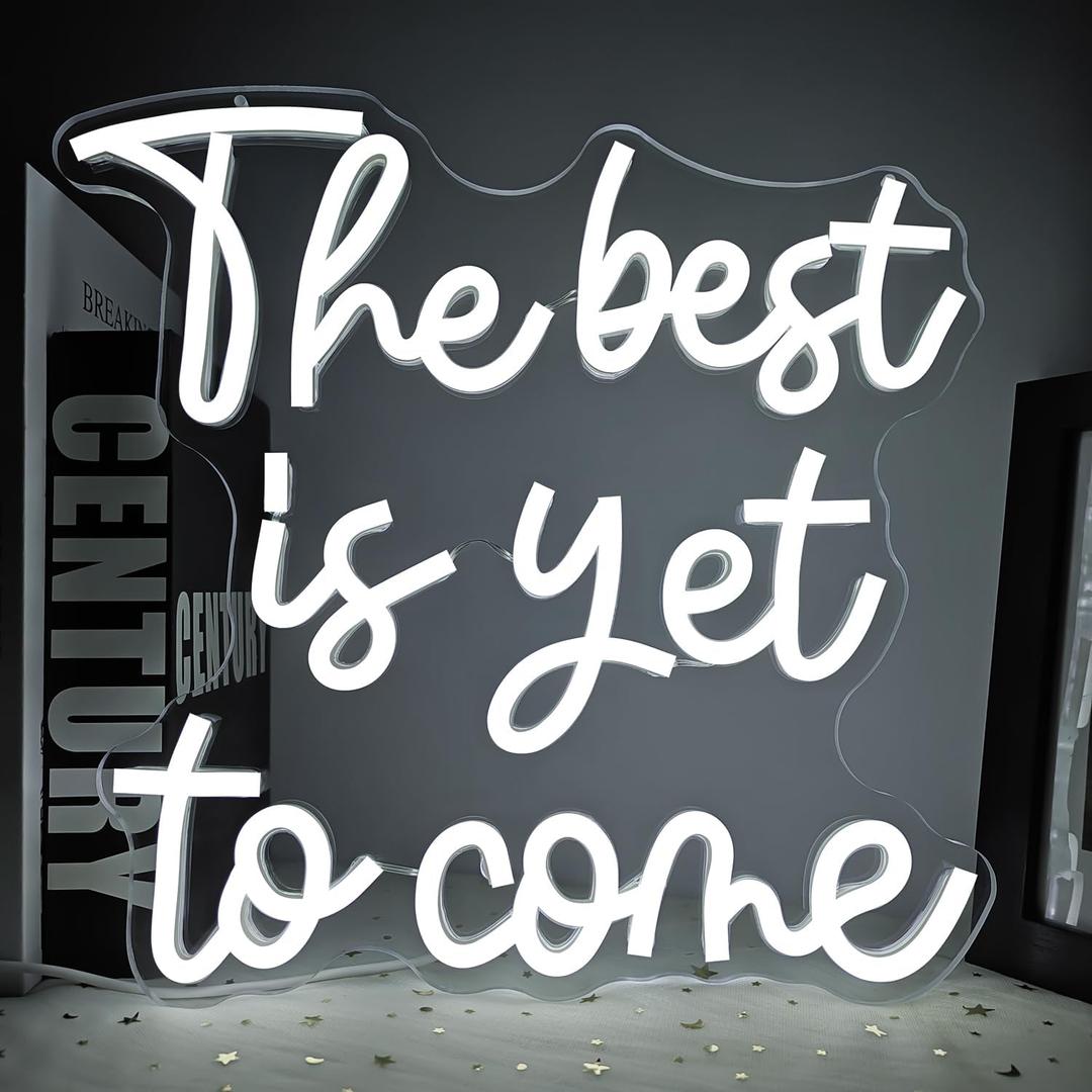 The Best Is Yet To Come Neon Sign The Best Is Yet To Come Sign Neon Sign for Wall Decor Dimmable Neon Light Sign Neon Led Sign Light Up Sign for Home Office Bedroom Home Wedding Teens Kids Party