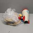 PETEPELA Cat Scratching Post, Rocket Sisal Cat Scratcher, 24.8'' Cute Scratching Post with 2-Layers Wooden Track Cat Toys & Spring Pompom for Indoor Cats Adults