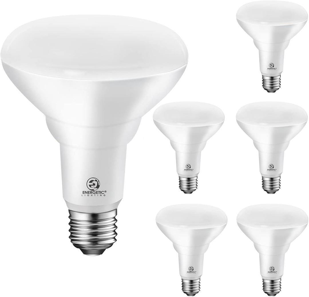 Energetic LED Recessed Light Bulbs BR30, 65W Equivalent, Dimmable, Warm White 3000K, Indoor Flood Lights for Recessed Cans, 6 Pack