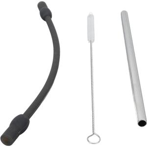 Coffee Machine Milk Tube, Coffee Machine Replacement Tube Stainless Steel Silicon Milk Hose with Brush Coffee Machine Frother Accessories for Siemens