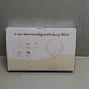 Lighted Makeup Mirror, 3000 mAh Rechargeable Double Sided Magnifying Vanity Mirror with 3 Colors, 1x/10x, 360 Rotation , Brightness Adjustable Magnification Cosmetic Light up Mirror, Women Gift (Chrome)