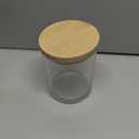 CONNOO 8 Pack 14 OZ Clear Glass Candle Jars with Bamboo Lids for Making Candles, Large Size Empty Candle Tins with Sticky Labels - Leakproof & Dishwasher Safe.