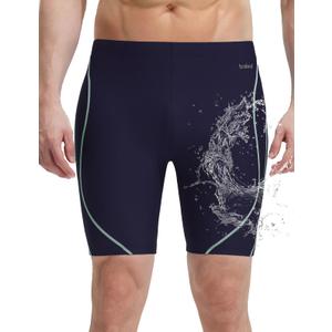 baleaf Men's 7.5" Swim Trunks Athletic Competition Swimsuit Navy Blue XXL (XXL)