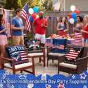 Hahafelt 4 Pcs 250th Anniversary Patriotic Pillow Covers 18 x 18 Inch 4th of July Patriotic Pillow Covers Memorial Day Throw Case America Flag Stars Stripes Cushion Case for Memorial Home Sofa Decor