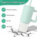 Silicone Boot Compatible with Sinple Midern 24/30/40 oz Tumbler with Handle/Trek Pivot, Protective Anti-Scratch Bottle Bottom Sleeve Cover Compatible with Sinple Midern Tumbler (Bling Retro Mint)