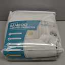 PlushDeluxe Premium Bamboo Mattress Protector  King Size, Waterproof, & Ultra Soft Breathable Noiseless Washable Bed Mattress Cover for Comfort & Protection - White