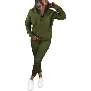 Nimsruc Two Piece Outfits For Women Jogging Suits Casual Sweatsuits Jogger (Large, Dark Green)