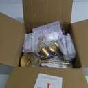 12" Gold Semi Flush Mount Crystal Ceiling Light Fixtures for Kitchen Modern Industrial 2-Light Small Chandeliers Lighting for Bedroom Entryway Hallway Living Dining Room Foyer