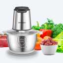 Liebe&Lecker Food Processor, Meat Grinder with 1 Bowl 8 Cup, Electric Food Chopper with 4 Large Sharp Blades for Meat, Fruits, Vegetables, Baby Food, Nuts, 2 Speed, 350W