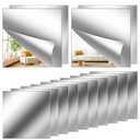 12Pack Acrylic Flexible Mirror Sheets,12x12 Inch Self-Adhesive Mirror Tiles,Square Cuttable Wall Stickers Non Glass Safety Reflective for Home Wall DIY Decor