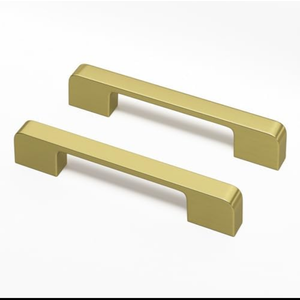 Rergy Cabinet Pulls Kitchen Handles for Cabinets, 10Pack Bronze Gold 3-3/4inch Hole Center, Square Drawer Hardware Zinc Alloy Dresser Handle for Cupboard