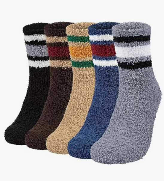Mens Womens Fuzzy Socks Winter Warm Thermal Thick Boot Slipper Fluffy Sleeping Bed Sock for Christmas Gifts Unisex, Color: Multicolor 5