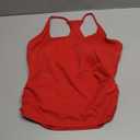 BMJL Womens Workout Tank Tops Built in Bra Ruched Gym Tops Racerback Athletic Yoga Shirts (Medium, Red)