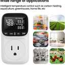 Diymore Digital Plug in Thermostat Outlet Temperature Controller Electric Digital Thermostat Heating Cooling Mode Timer Socket 120V Heating Cooling Control 110V 15A Celsius Fahrenheit Display, White