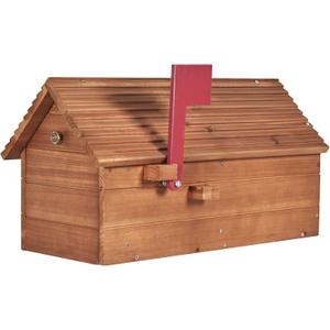 Cedar Mailboxes Outside,Mailboxes for House Outside Decorative,Outdoor Custom Mailbox Wood Roof for Envelope, Mail, Postcards, Books, Garden Yard Storage Box School Library