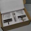 coolnews Crystal Glass Door Knobs Interior with Lock, Modern Round Privacy Door Knob for Bathroom Bedroom, Polished Chrome