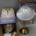 Liliful 2 Pcs LED Portable Cordless Table Lamp Touch Battery Operated Rechargeable Gold Desk Lamp 3 Color Dimmable for Bedroom Living Room Dining (Gold, Mushroom Style)