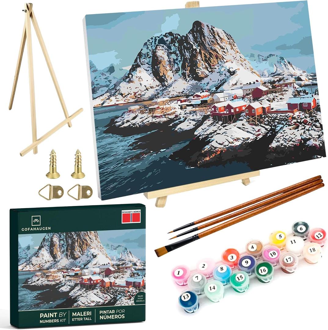 Gofahaugen Framed Paint by Numbers Kit for Adults 16x20 inches