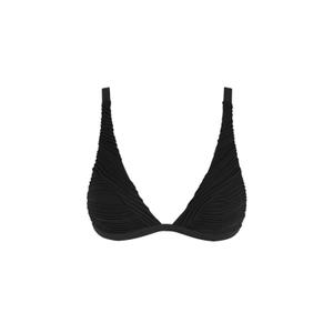 ZAFUL Bikini for Women Triangle Textured Plunging High Cut Cheeky Bikini Swimsuits Bathing Suits (Medium, 0-black)