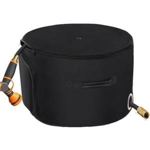 Garden Water Hose Holder Storage Bag PotWater Hose Hider Holds 150 ft Hose, Bottom With Drain Holes Patio and Indoor-Black
