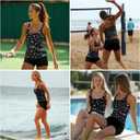 HUNTFAMI Tankinis Swim Suits for Women Two Piece 2025 Womens Bathing Suits Holiday Beachwear Women with Boyshorts (Black, XL)