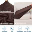 Hyha Waterproof Couch Cushion Covers, Stretch Magic Sofa Seat Slipcover, Waterproof Sectional Couch/Sofa Cushion Covers for Pets Washable with Elastic Bottom(3PC, Chocolate) 27"D x 94.5"W x 8"H