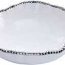 Pampa Bay Oversized Porcelain Bowl with Silver Trim
