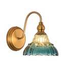 TLOLGT Vintage Wall Sconce Yellow and Blue Gradient Wall Light Bedside Wall Lamp Matte Brass Bedroom Light Fixtures in Door Lighting Fixture for Living Room Hallway Corridor