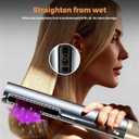 Hair Straightener 3 in 1 Wet to Dry High-Speed Airflow, Air Straightener Hair Dryer 2 Interchangeable Tool, No Heat Damage LCD Display Auto Shut-Off for All Hair Types