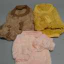 Dog Sweater, 3 Pack Dog Sweaters for Small Dogs or Cats, Girl or Boy, Warm Dog Clothes Shirt Coat for Winter Christmas (Coffee, Peach, Yellow, X-Small)