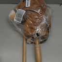 HollyHOME Stick Horse Plush Handcrafted Hobby Horse on a Stick with Wood Wheels Real Pony Neighing and Galloping Sounds for Kids Toddlers Dark Brown 36 Inches(AA Batteries Required, Dark Brown