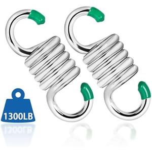 2Pack Premium Porch Swing Springs (Silver Small),1300lb Heavy Duty Springs, Rust Resistant Swing Springs, Spring for Swing Hammock Hanging Chair Spring for Hammock Spring,Porch Swings